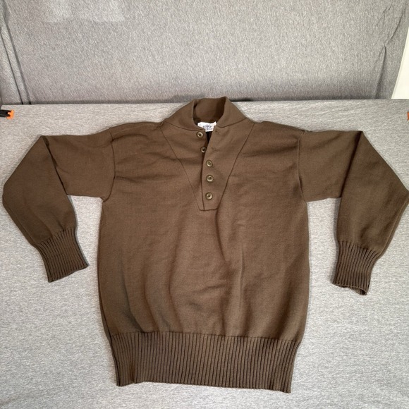 Vintage DSCP Garrison Collection Henley Knit Sweater Men's XL (46-48) - Picture 3 of 9